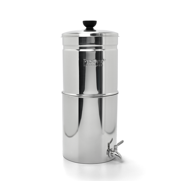 Propur ProOne Big+ Stainless Steel Gravity Water System with 1 ProOne G2.0 7” Filters in Polished Finish