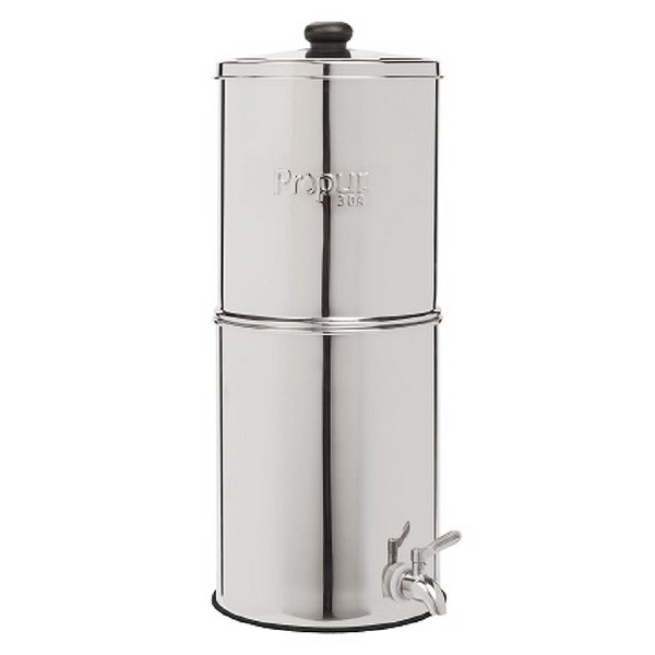 Propur Original 304 Traveler Stainless Steel Gravity Water System with 1 ProOne G2.0 5” Filter in Polished Finish - Purely Water Supply